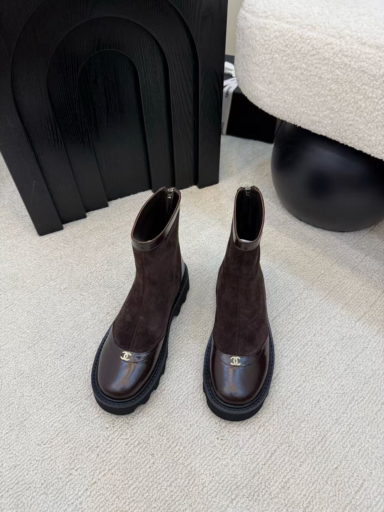 CHANE1 高品質ダブルCアンクルブーツ【50％割引+送料無料】