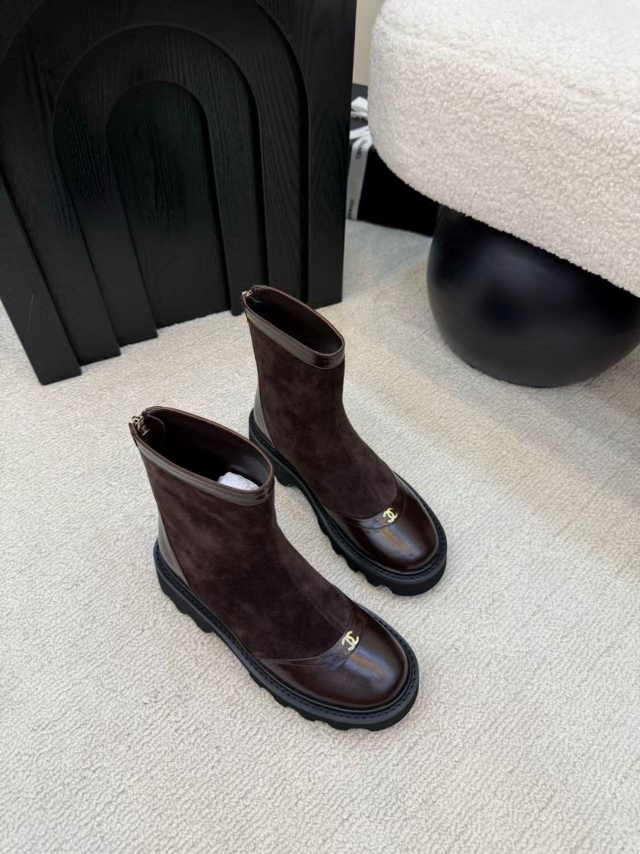 CHANE1 高品質ダブルCアンクルブーツ【50％割引+送料無料】