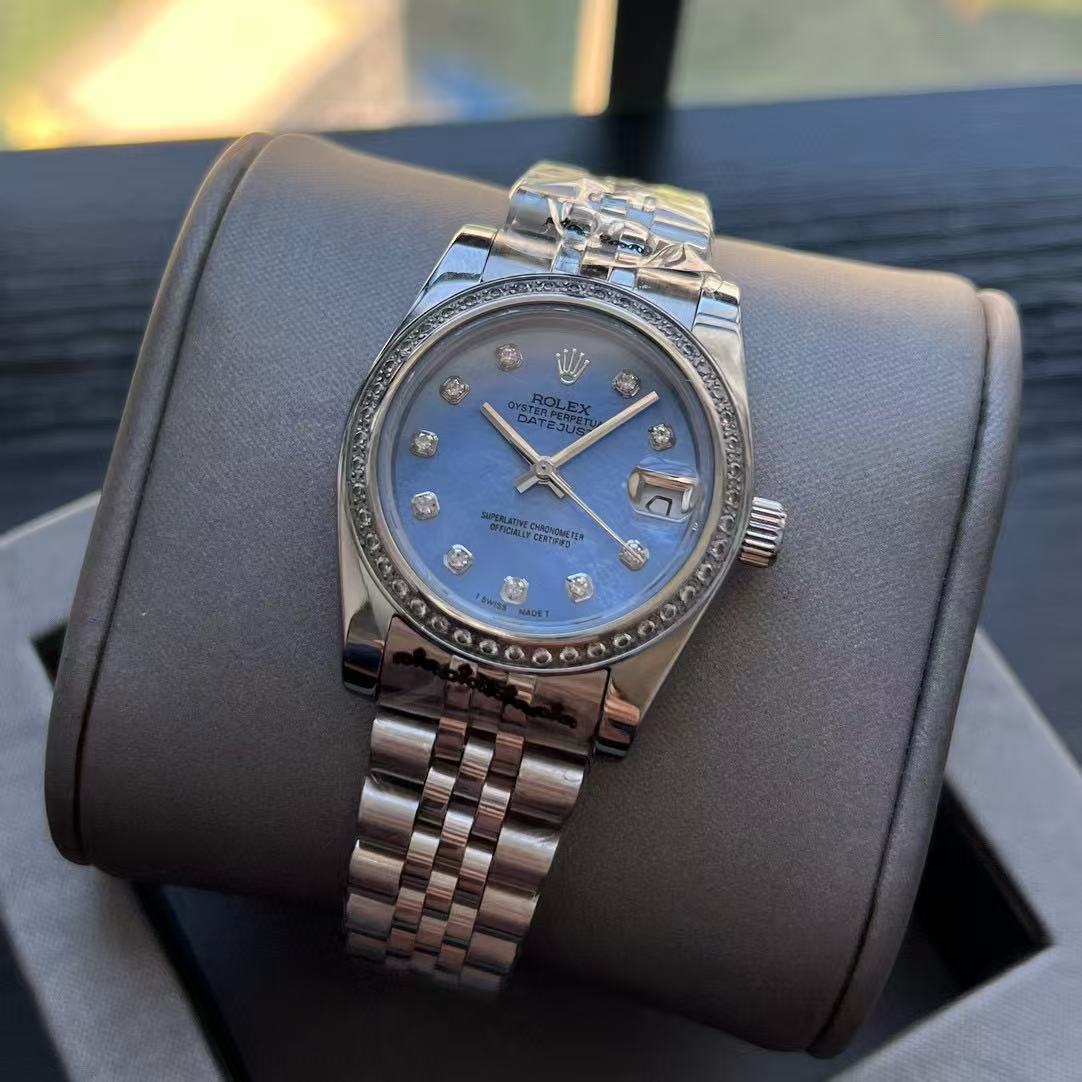 R0LEX ダイヤモンドスタッズ スチールストラップ レディースウォッチ【50％割引+送料無料】