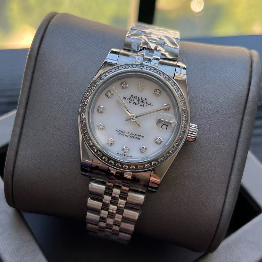 R0LEX ダイヤモンドスタッズ スチールストラップ レディースウォッチ【50％割引+送料無料】