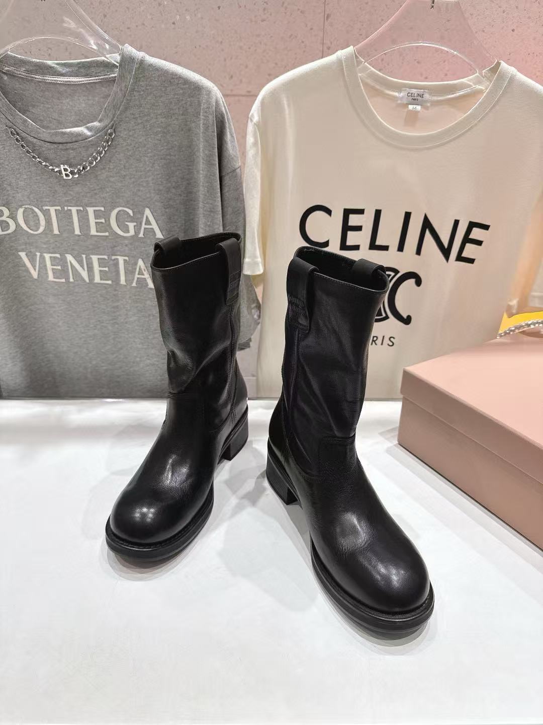 M1UM1U高品質シンプルレザーアンクルブーツ【50％割引+送料無料】