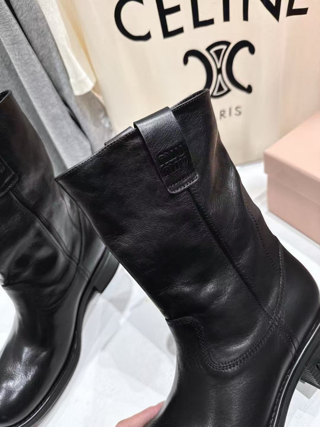 M1UM1U高品質シンプルレザーアンクルブーツ【50％割引+送料無料】