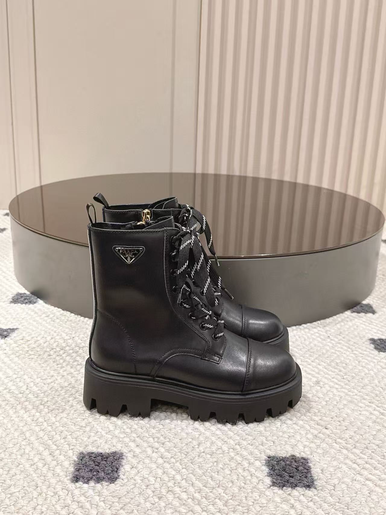 PR4DAの高品質レースアッププラットフォームアンクルブーツ【50％割引+送料無料】