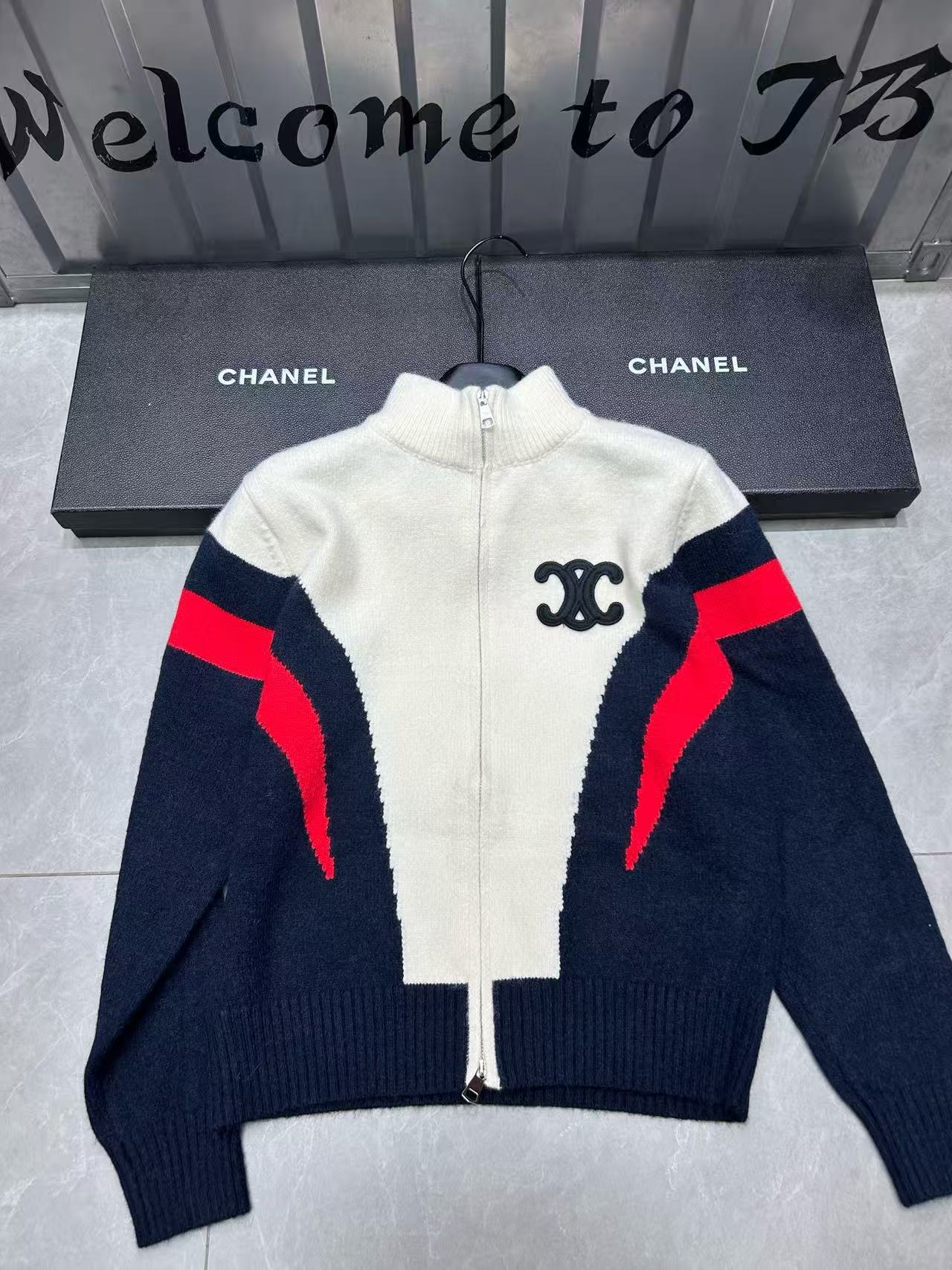 CEL1NE 凱旋門ジップアップウールカーディガン【50％割引+送料無料】