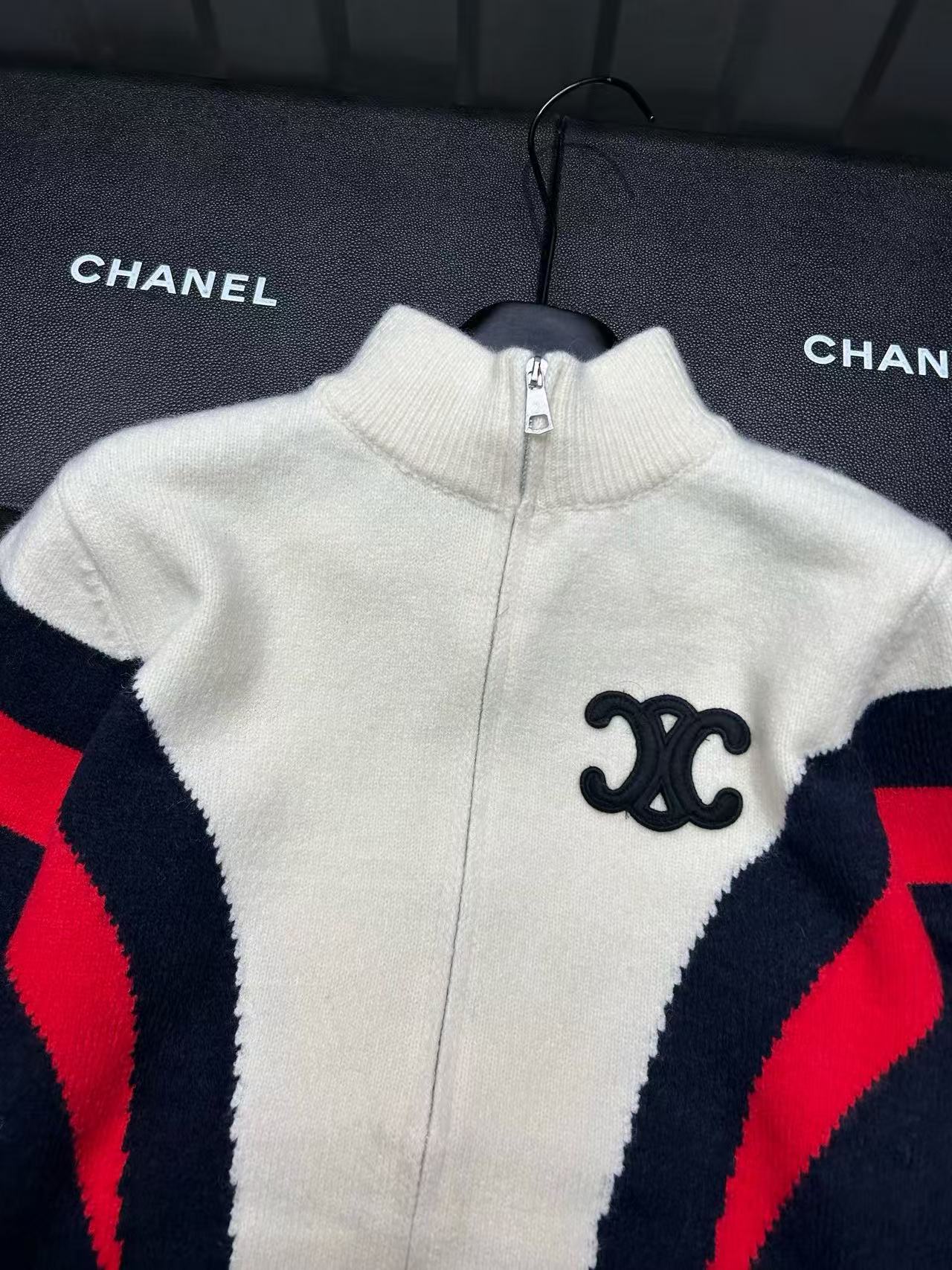 CEL1NE 凱旋門ジップアップウールカーディガン【50％割引+送料無料】