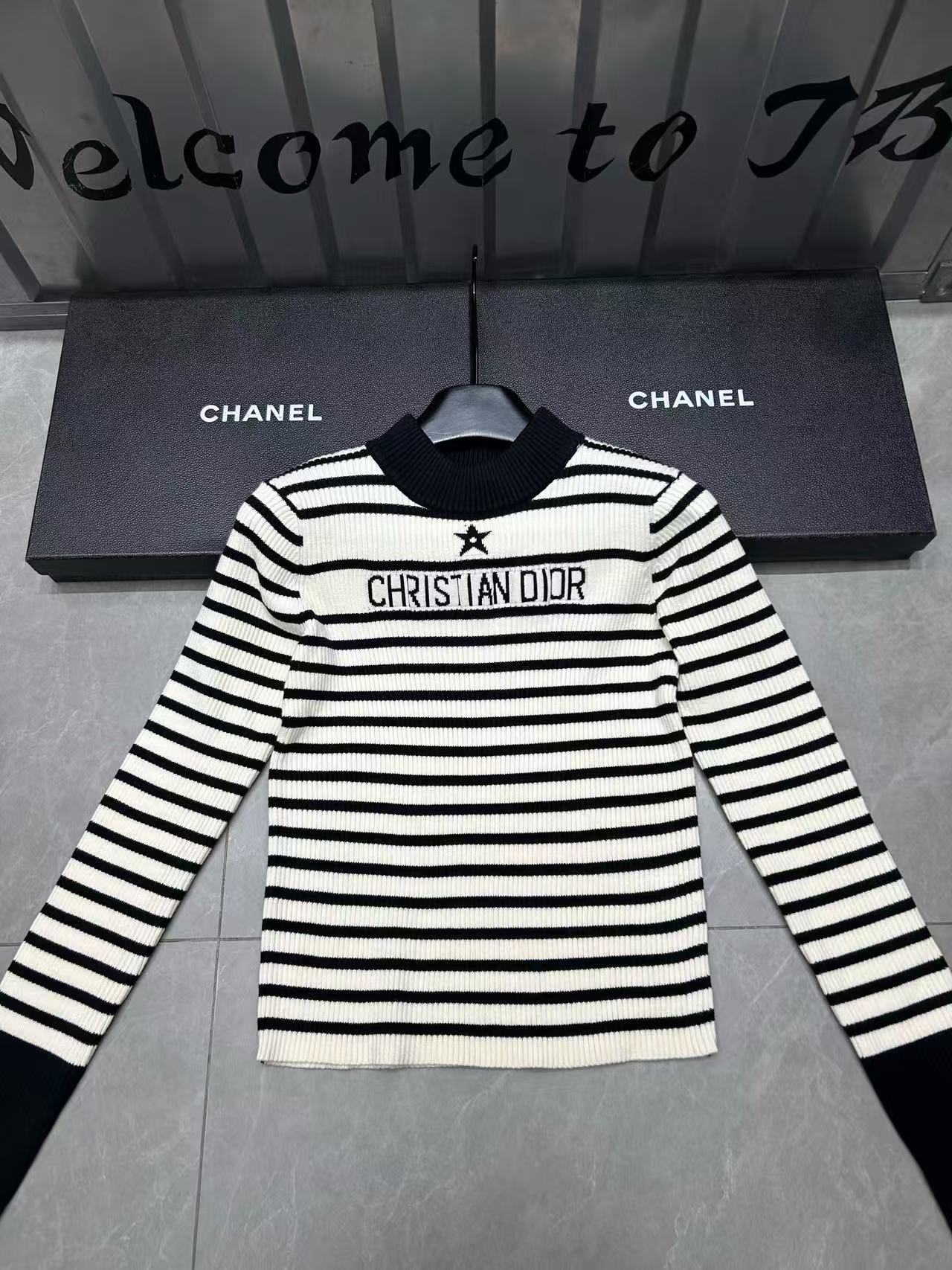 DI0R レターストライプセーター【50％割引+送料無料】