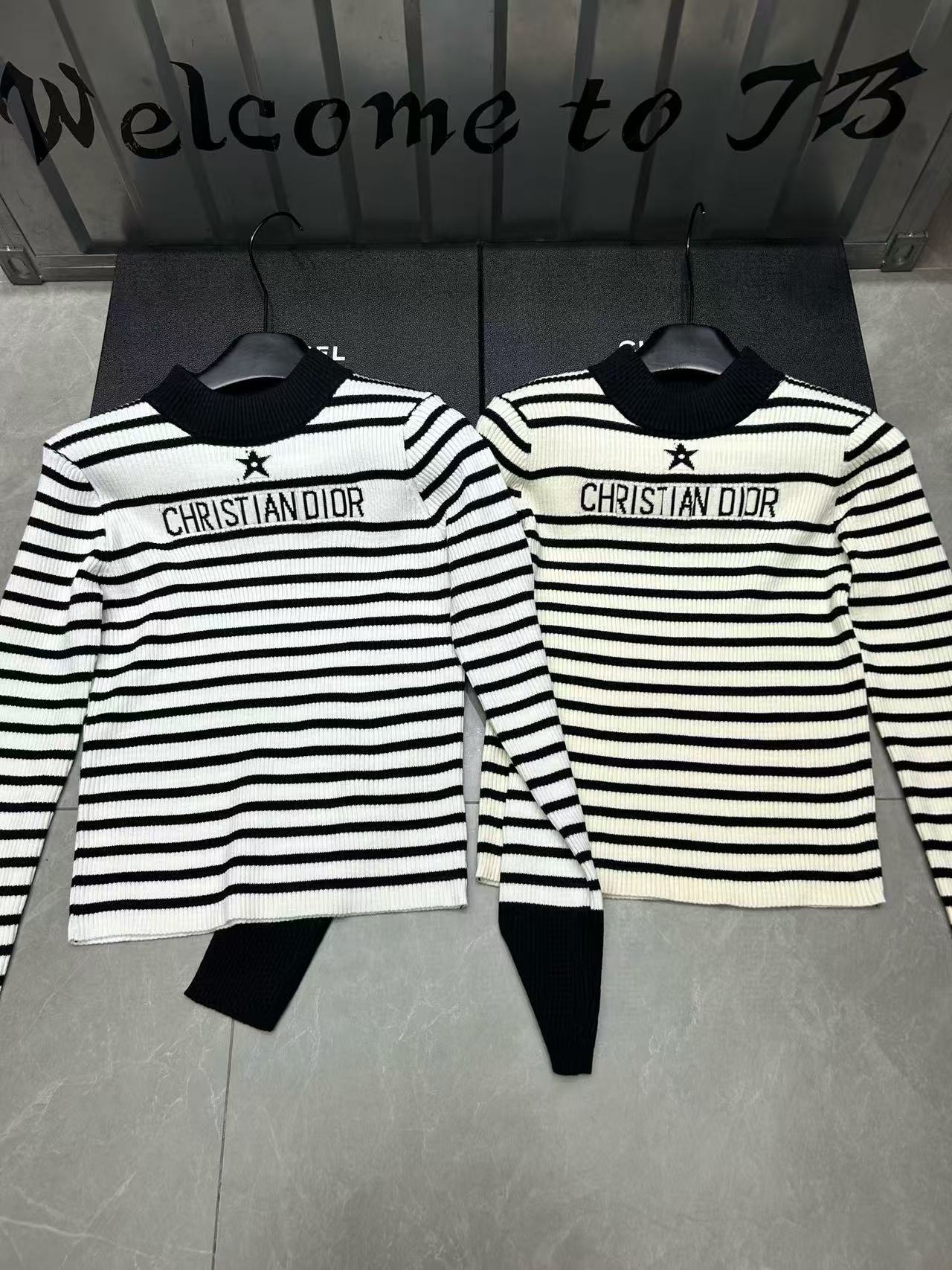 DI0R レターストライプセーター【50％割引+送料無料】