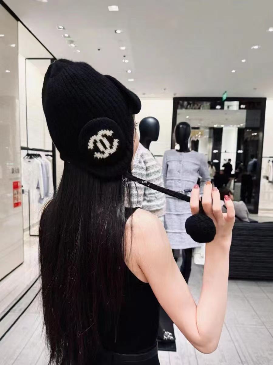 CHANE1 ダブルCイヤーマフウールハット【50％割引+送料無料】