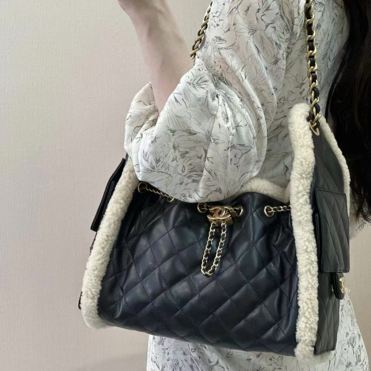 CHANE1 高品質ラムウールチェーンバッグ【50％割引+送料無料】