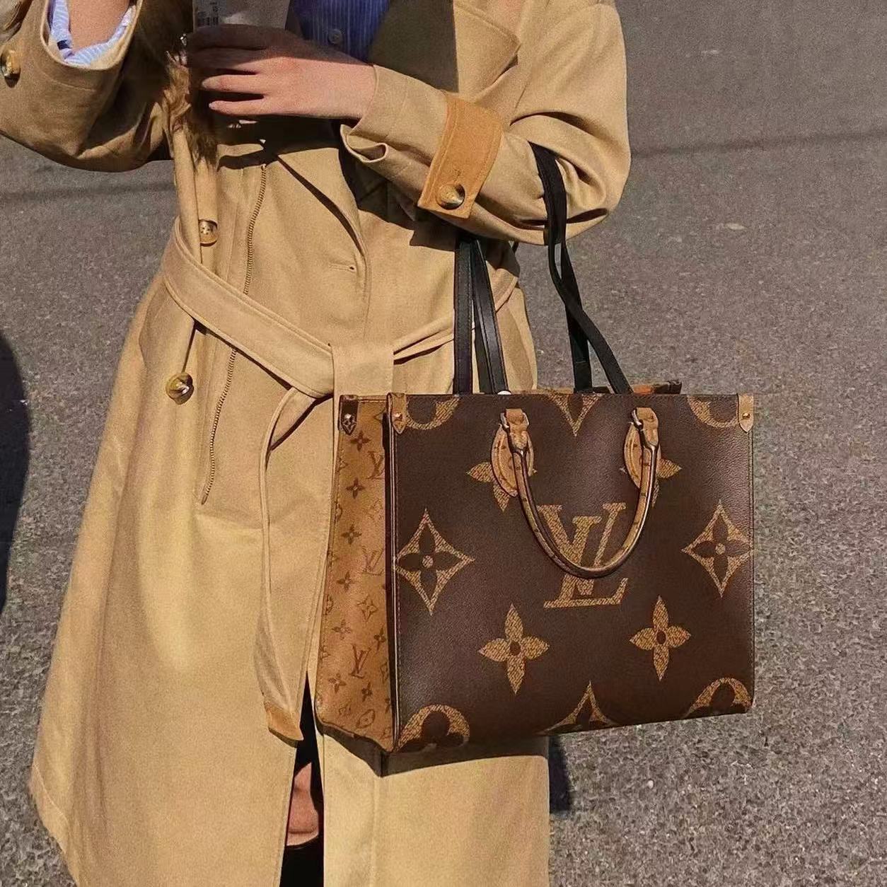 LV 両面カラーブロック ショッピングバッグ【50％割引+送料無料】