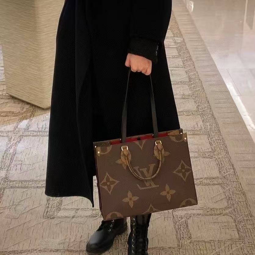 LV 両面カラーブロック ショッピングバッグ【50％割引+送料無料】