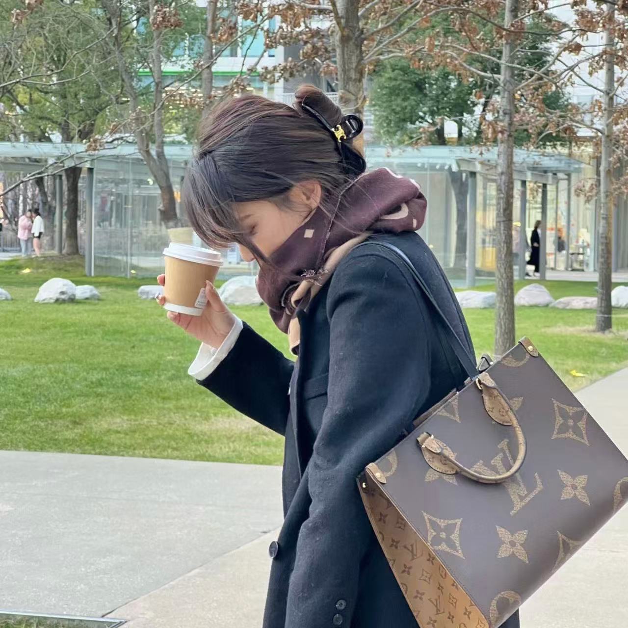 LV 両面カラーブロック ショッピングバッグ【50％割引+送料無料】