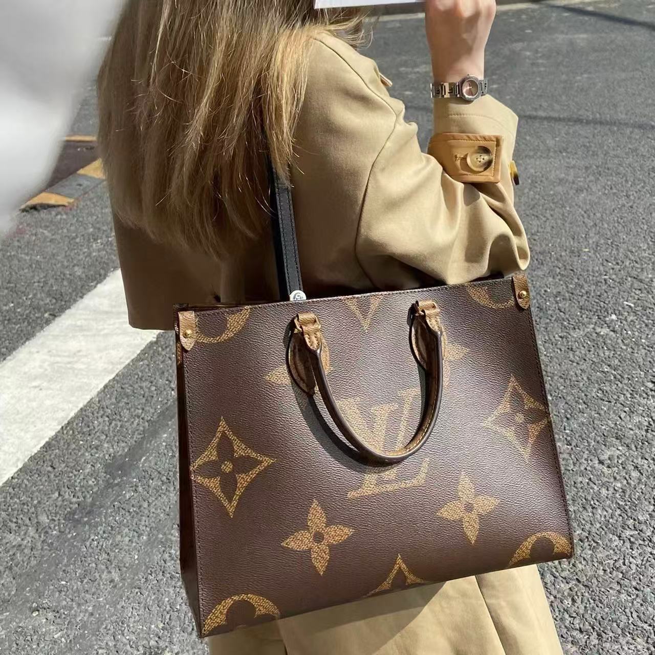 LV 両面カラーブロック ショッピングバッグ【50％割引+送料無料】