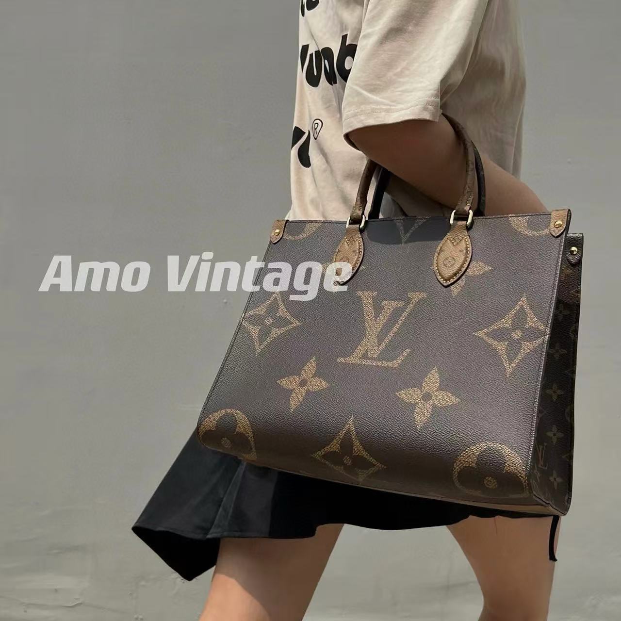 LV 両面カラーブロック ショッピングバッグ【50％割引+送料無料】