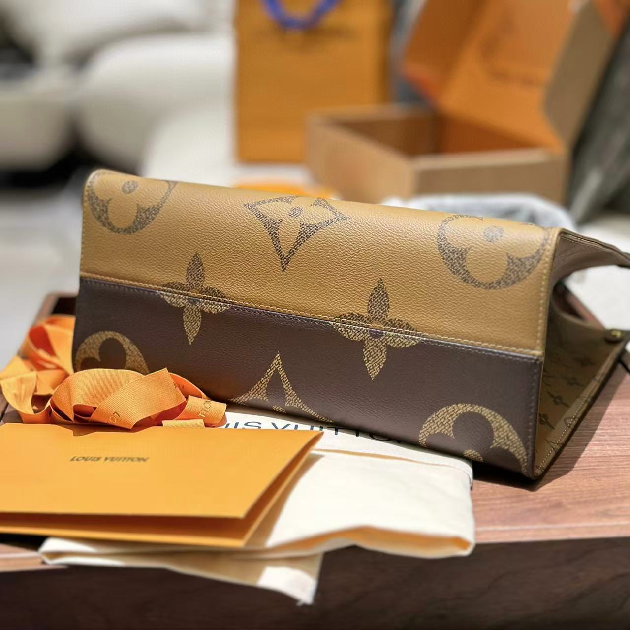 LV 両面カラーブロック ショッピングバッグ【50％割引+送料無料】