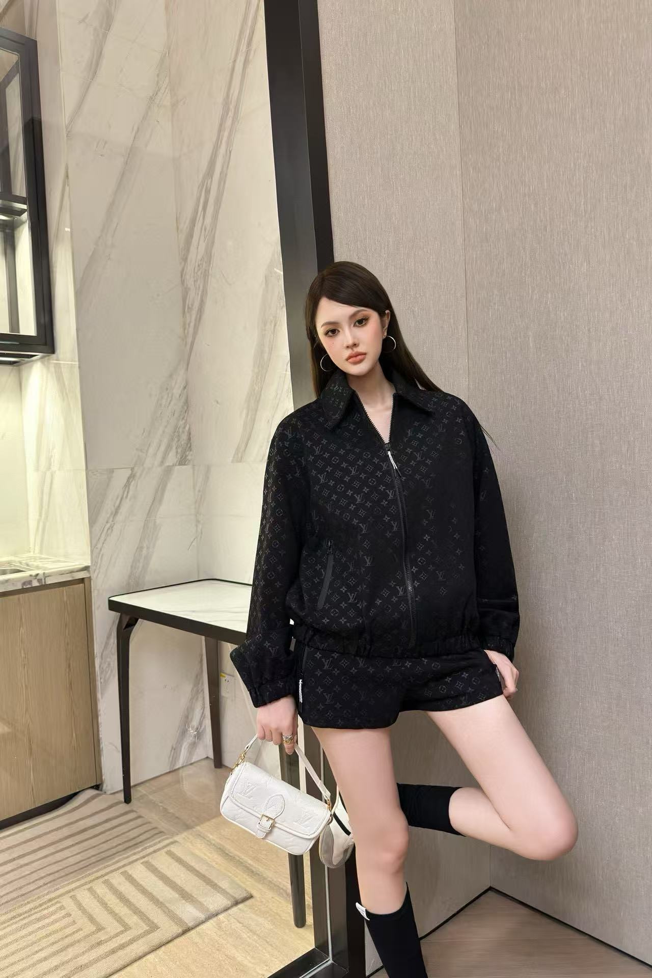 LVジャカードジャケット＋ショーツのツーピースセット【50％割引+送料無料】