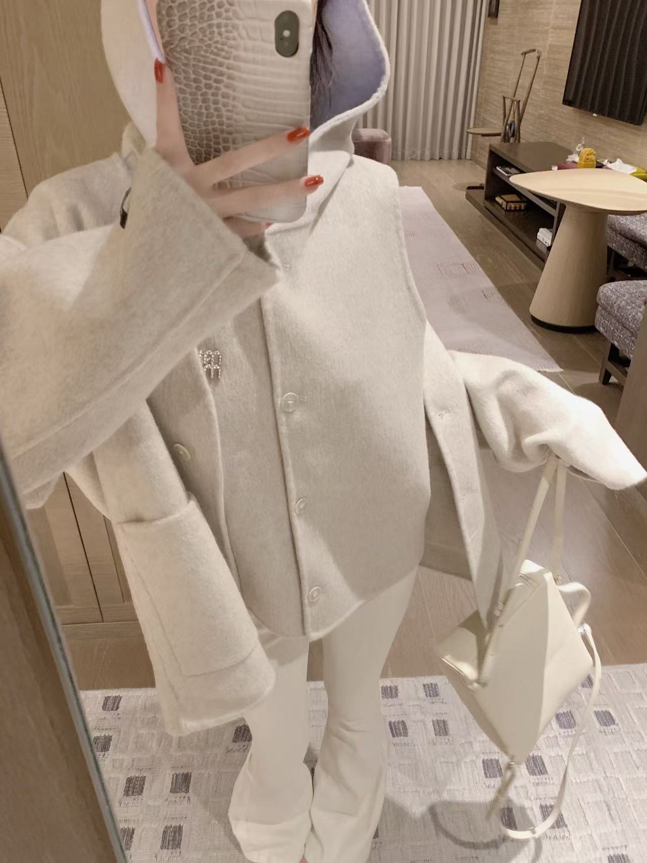 M1UM1U カシミヤベスト+ジャケット ツーピースセット【50％割引+送料無料】