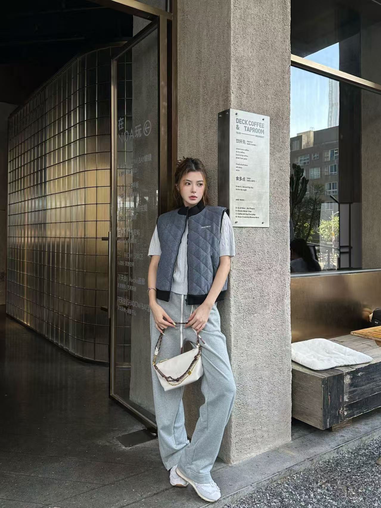 M1UM1U チェック柄ジッパーベスト【50％割引+送料無料】