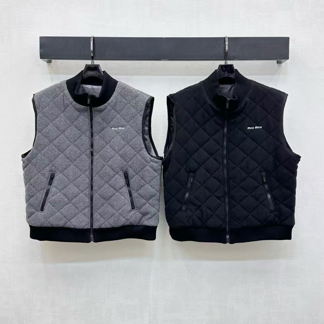 M1UM1U チェック柄ジッパーベスト【50％割引+送料無料】
