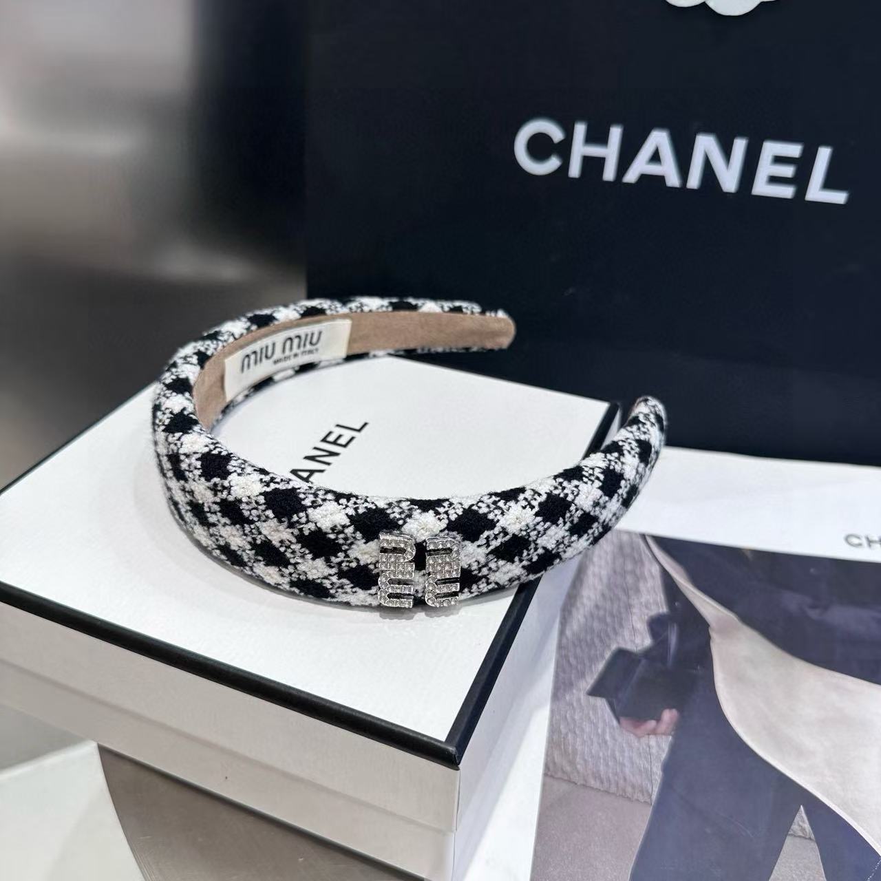 M1UM1U チェック柄ヘッドバンド【50％割引+送料無料】