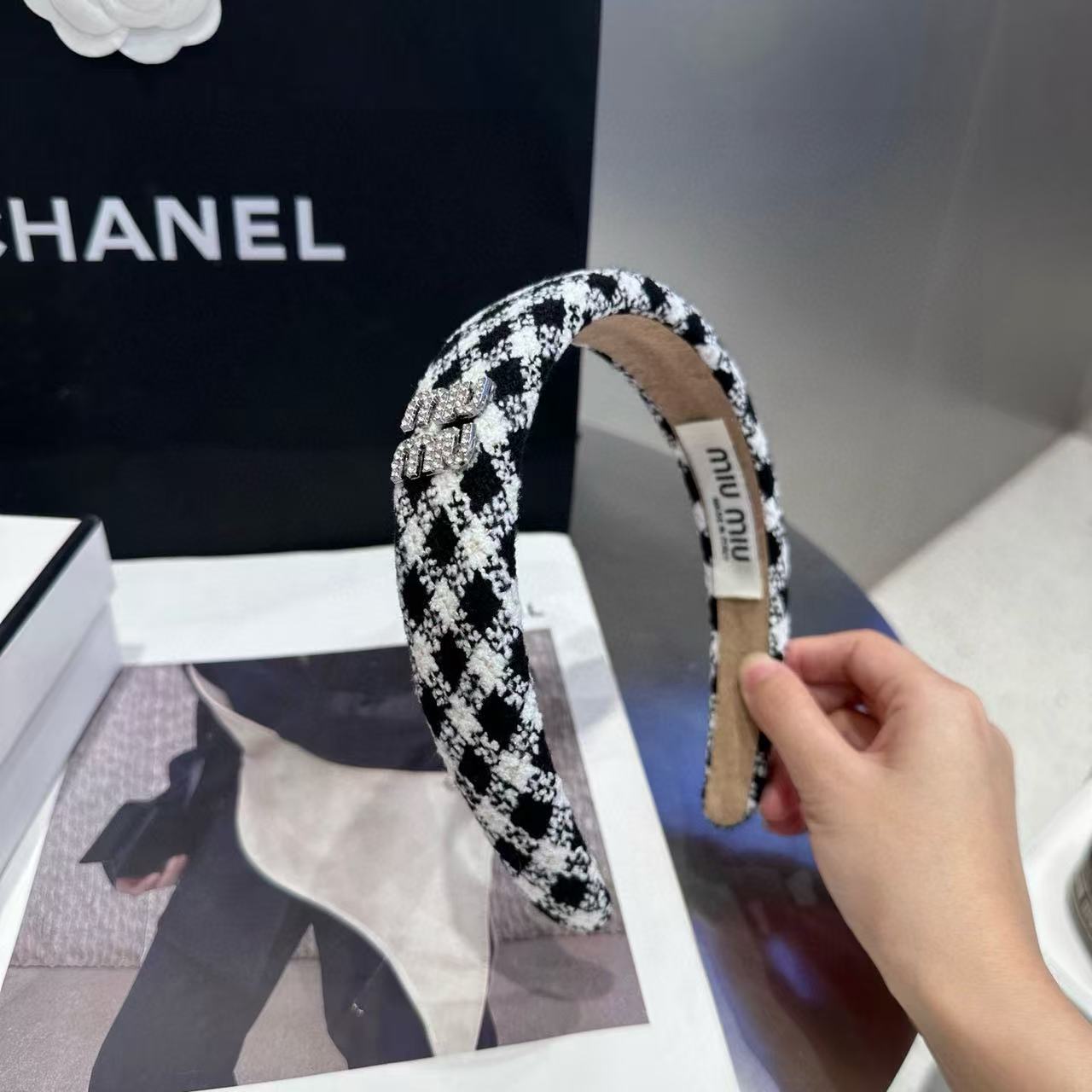 M1UM1U チェック柄ヘッドバンド【50％割引+送料無料】