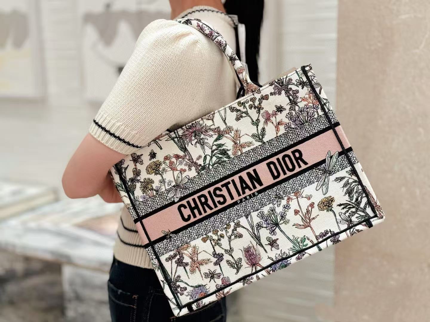 DI0Rプリントハンドバッグ【50％割引+送料無料】