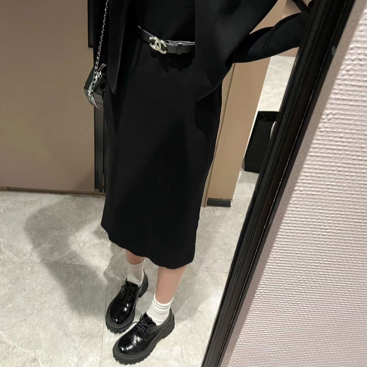 CHANE1 ウールカーディガン+ワンピース ツーピースセット【50％割引+送料無料】