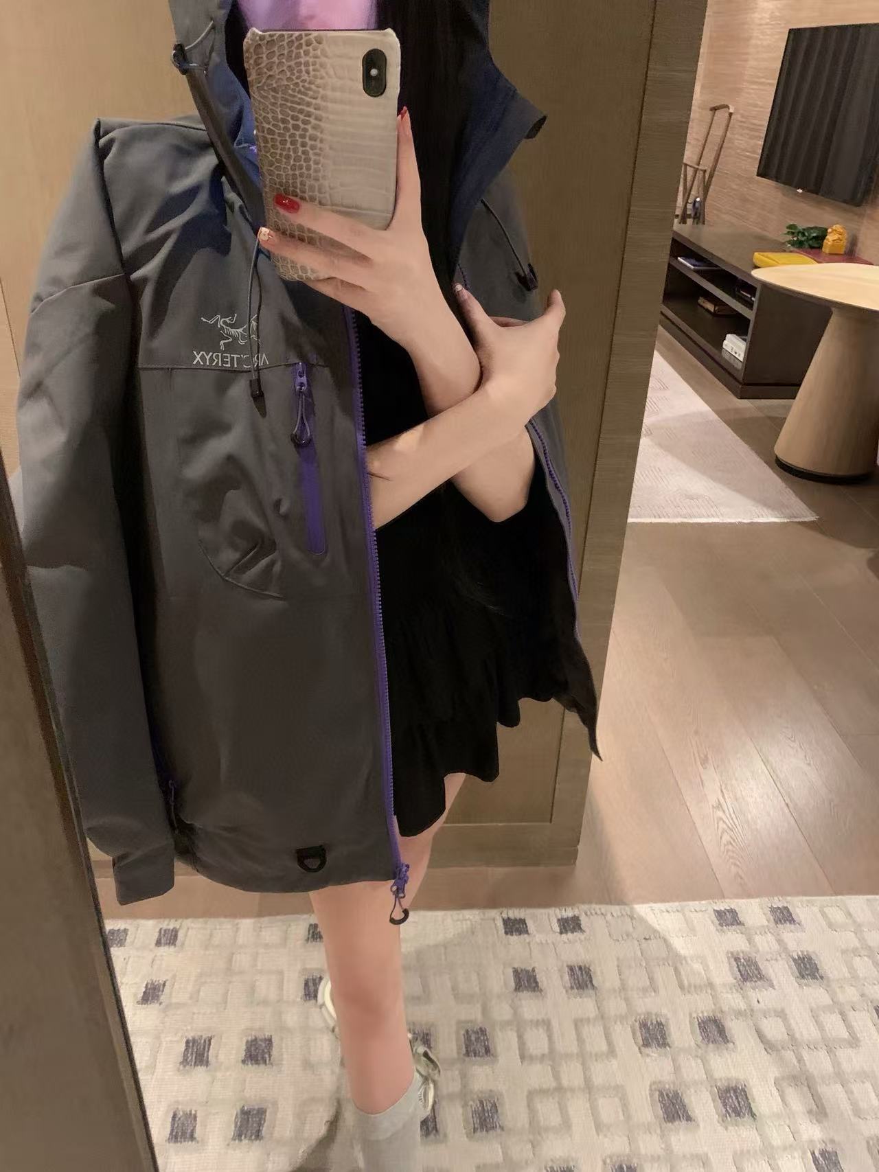 ARCTERYX カラーブロック ジップアップ フード付きジャケット【50％割引+送料無料】