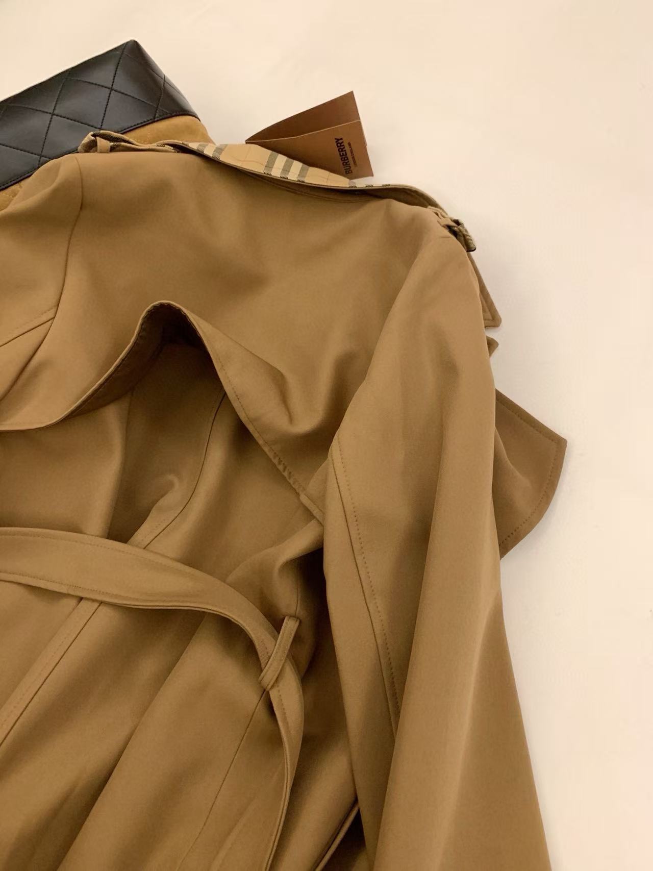 BUR8ERRY パッチワークチェックトレンチコート【50％割引+送料無料】