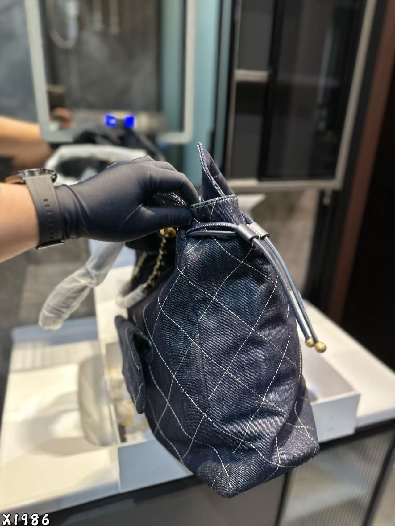 CHANE1 チェーンデニム アンダーアームバッグ【50％割引+送料無料】