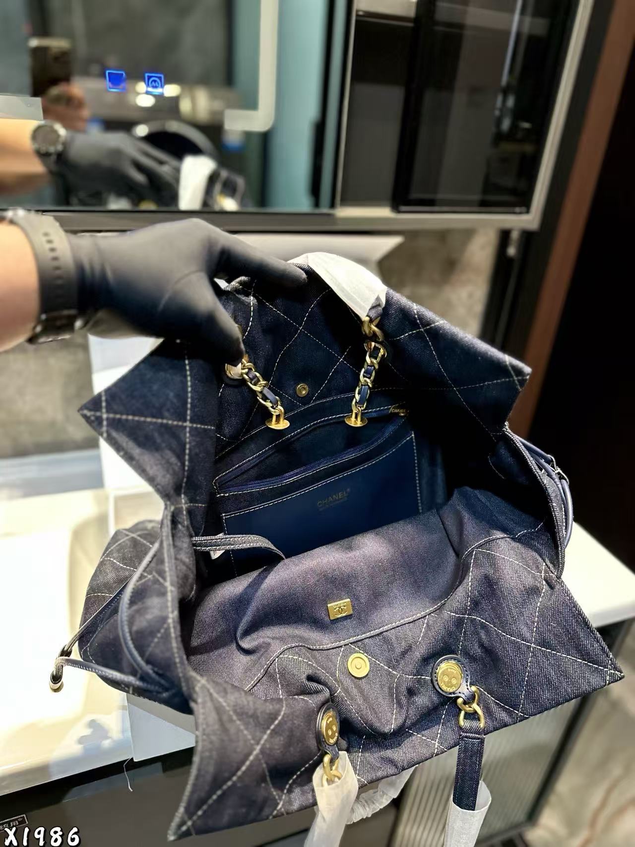 CHANE1 チェーンデニム アンダーアームバッグ【50％割引+送料無料】