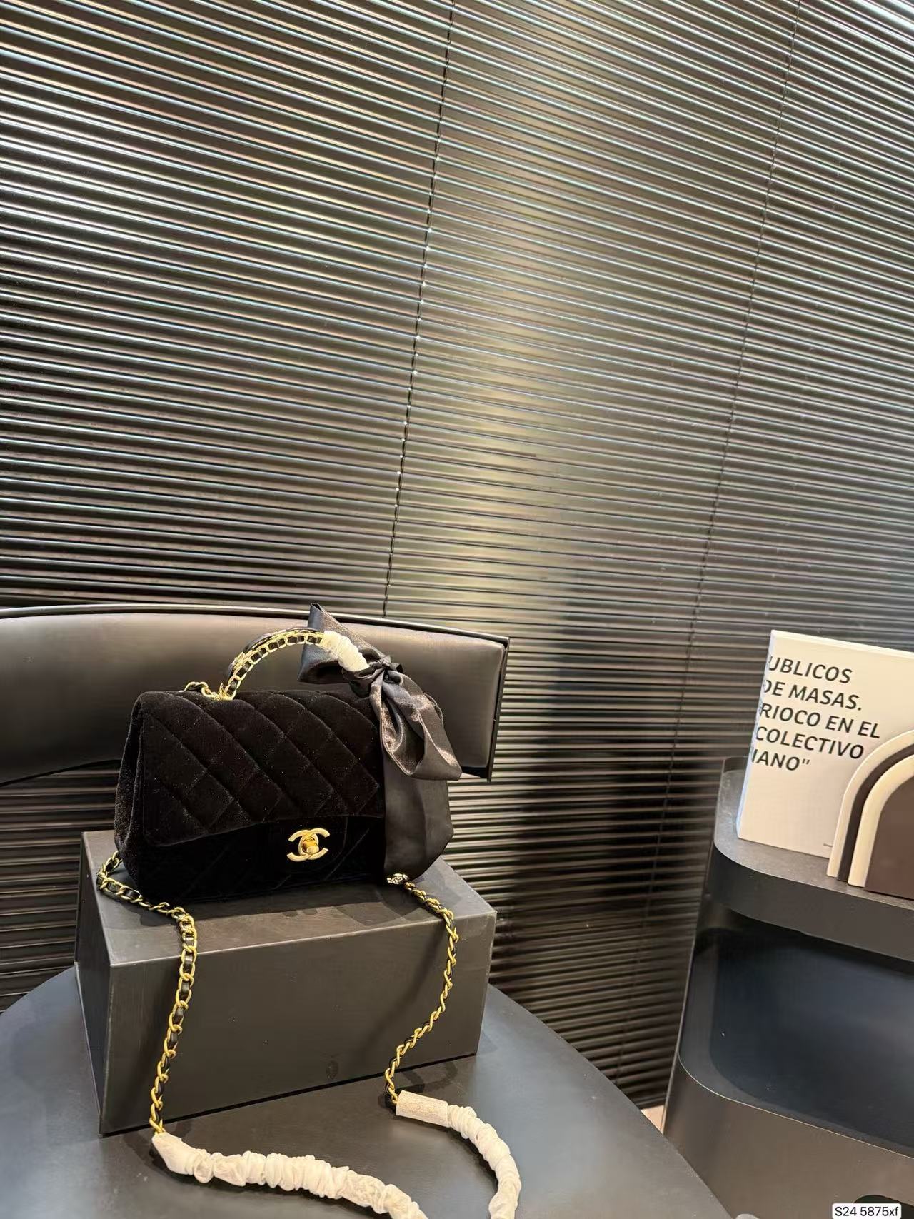 CHANE1 ベルベットボウチェーンバッグ【50％割引+送料無料】