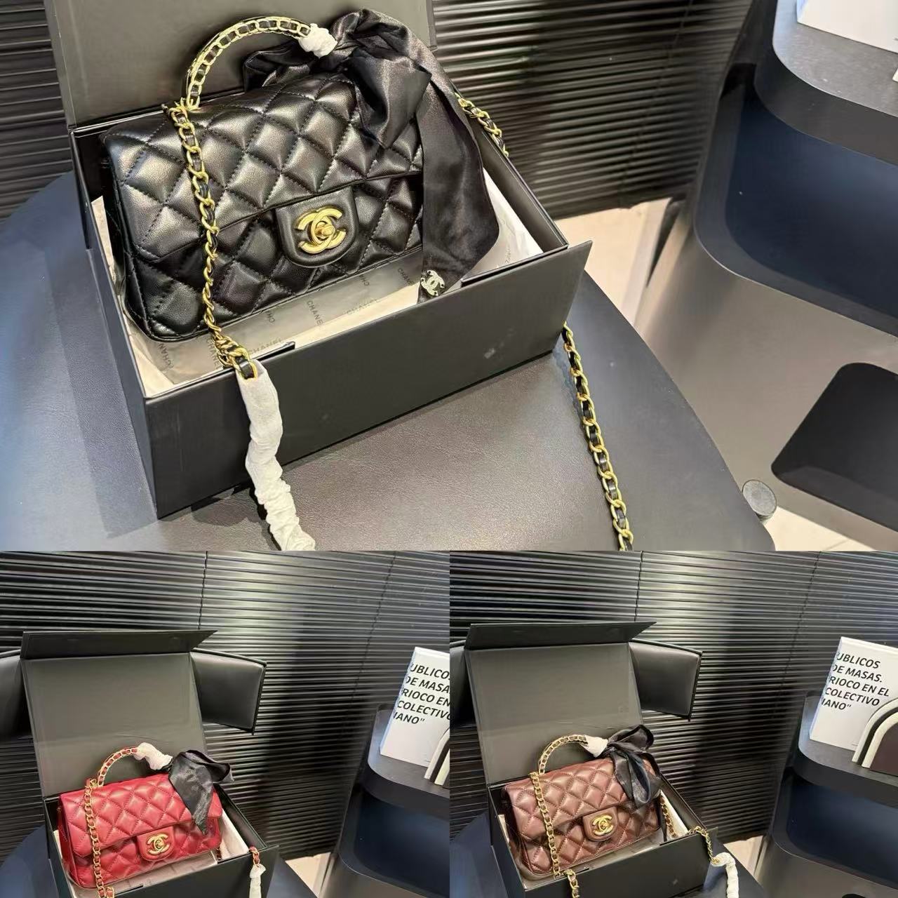 CHANE1 ゴールドバックルチェーンハンドバッグ ショルダークロスボディバッグ【50％割引+送料無料】