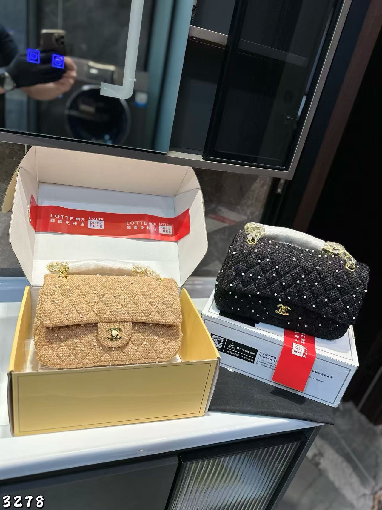 CHANE1 パールウール ショルダークロスボディバッグ【50％割引+送料無料】