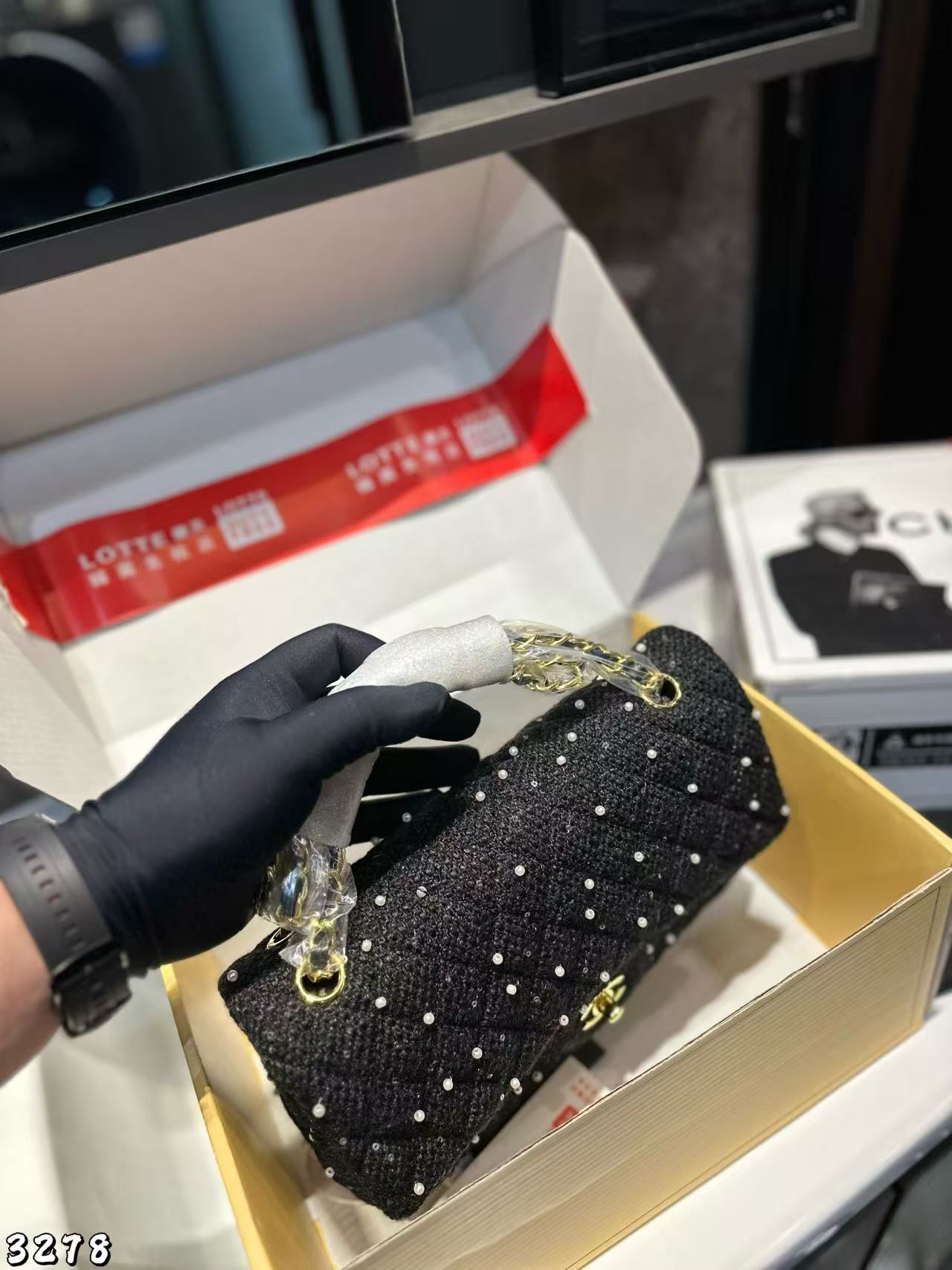 CHANE1 パールウール ショルダークロスボディバッグ【50％割引+送料無料】