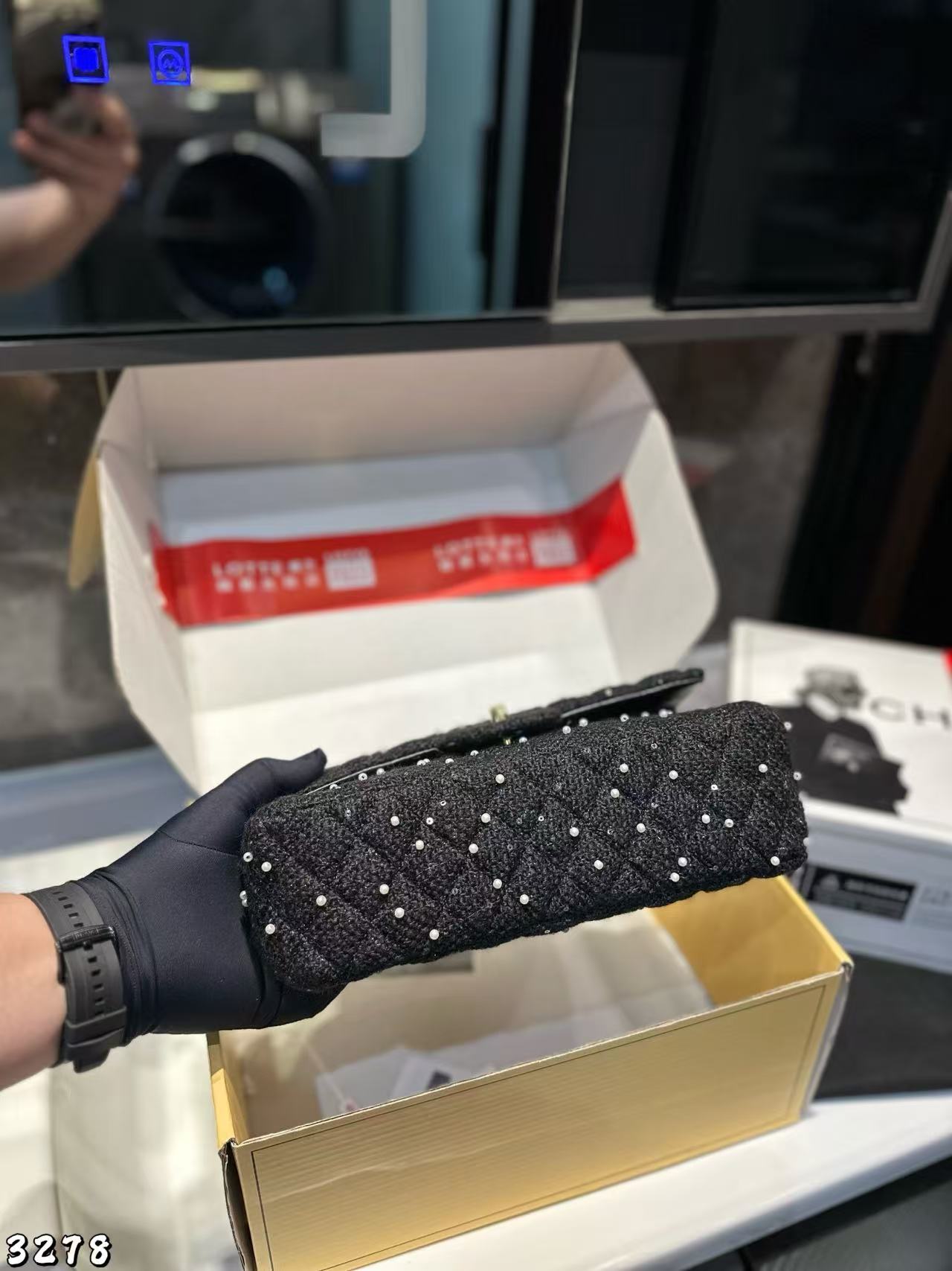 CHANE1 パールウール ショルダークロスボディバッグ【50％割引+送料無料】