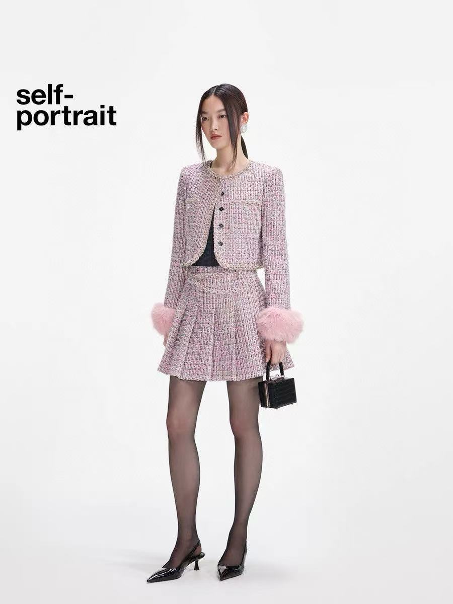 CHANE1 高級ツイードジャケット+スカート ツーピースセット【50％割引+送料無料】