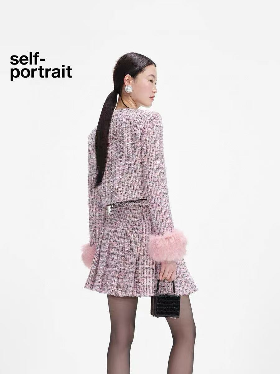 CHANE1 高級ツイードジャケット+スカート ツーピースセット【50％割引+送料無料】