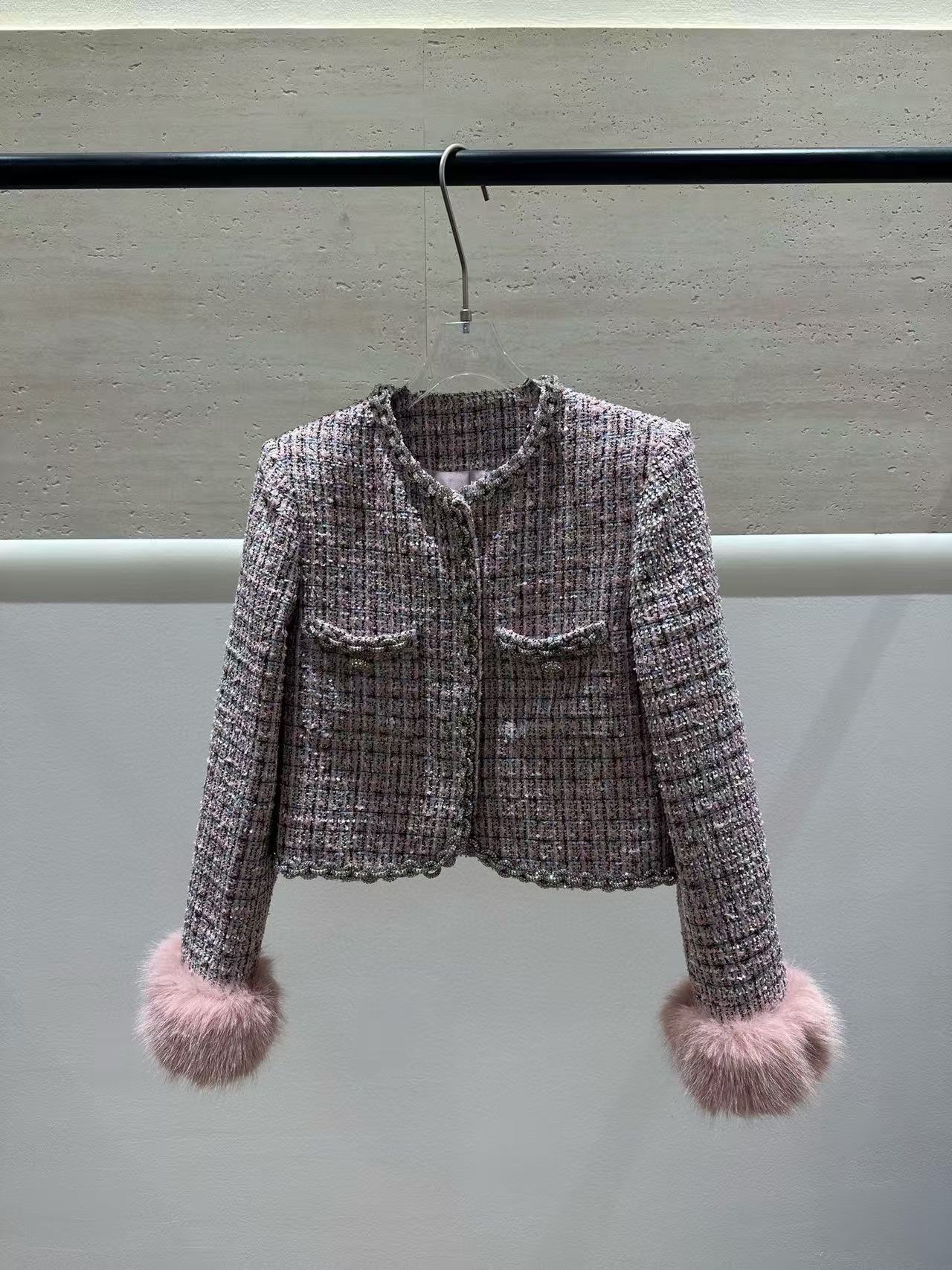 CHANE1 高級ツイードジャケット+スカート ツーピースセット【50％割引+送料無料】