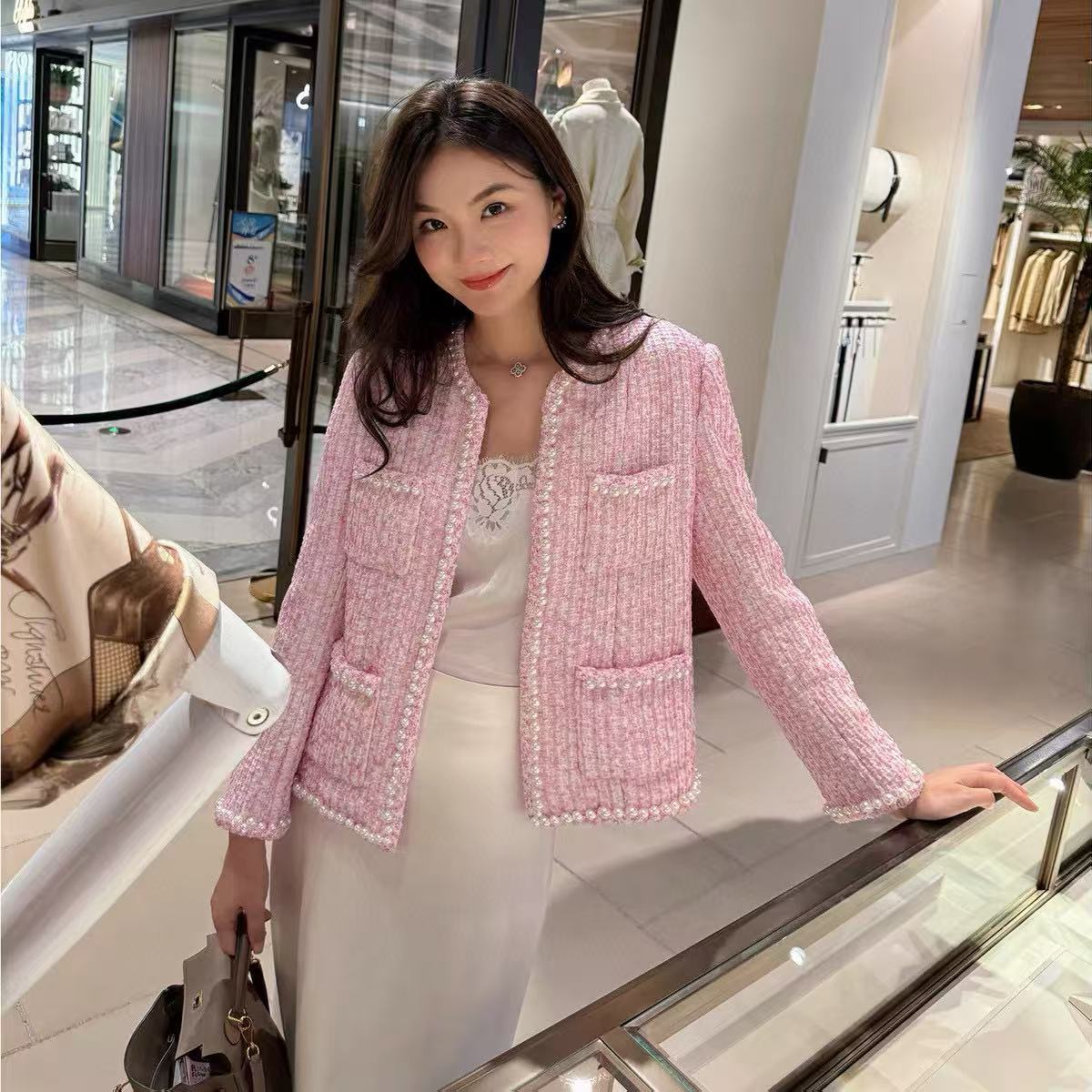 CHANE1 高品質パールツイードジャケット【50％割引+送料無料】