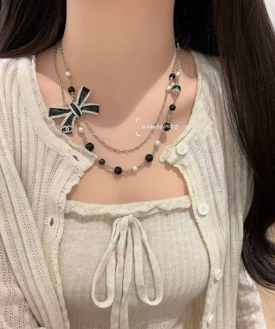 CHANE1 ボウエナメルダブルネックレス【50％割引+送料無料】