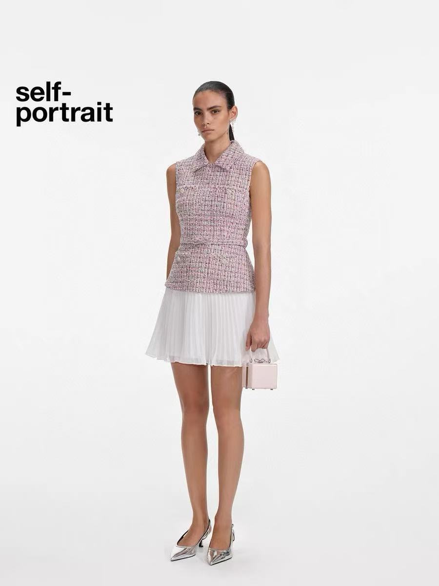 CHANE1 高品質スプライシングノースリーブドレス【50％割引+送料無料】