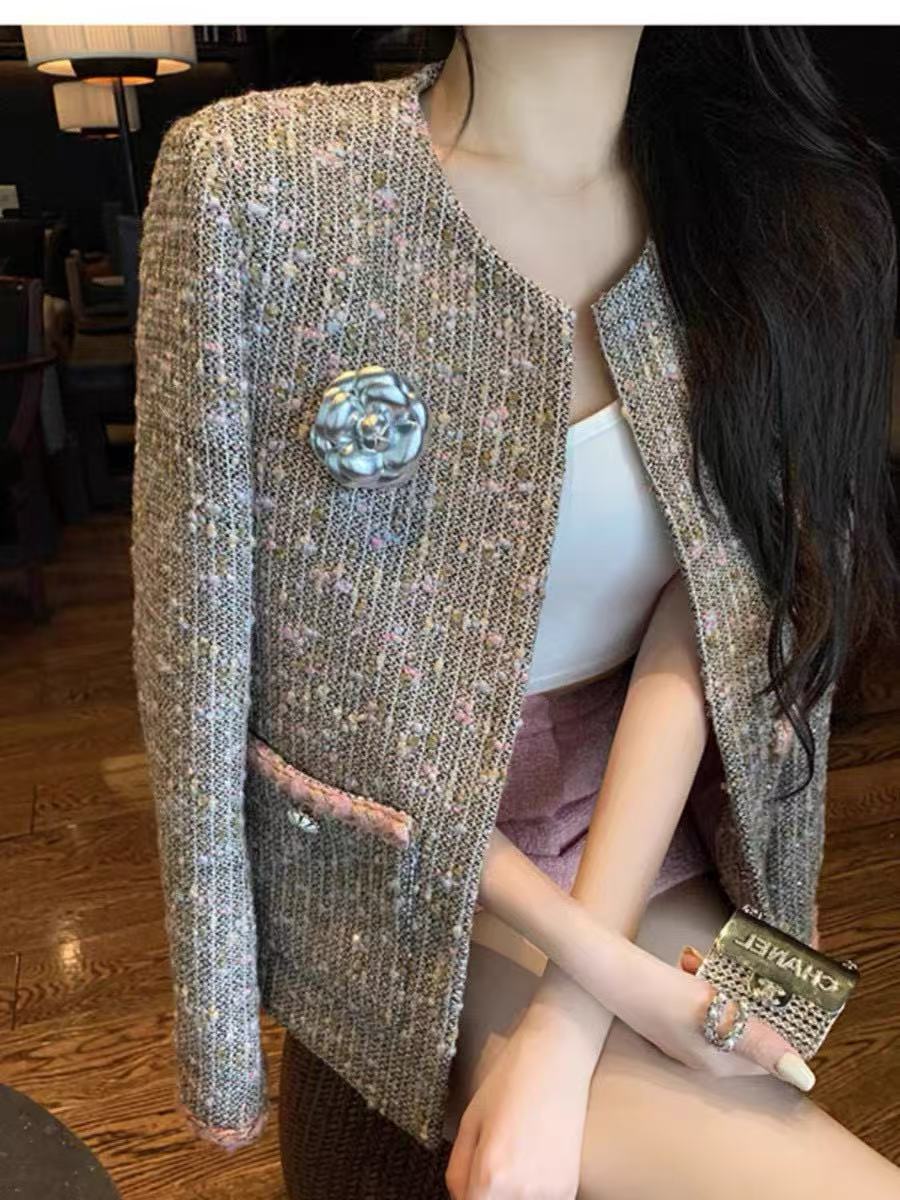 CHANE1高品質ツイードジャケット＋ショーツのツーピースセット【50％割引+送料無料】