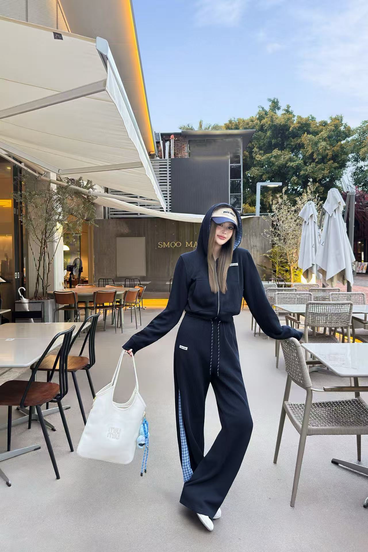 M1UM1U フード付きジャケット + パンツ カジュアル ツーピース スーツ【50％割引+送料無料】