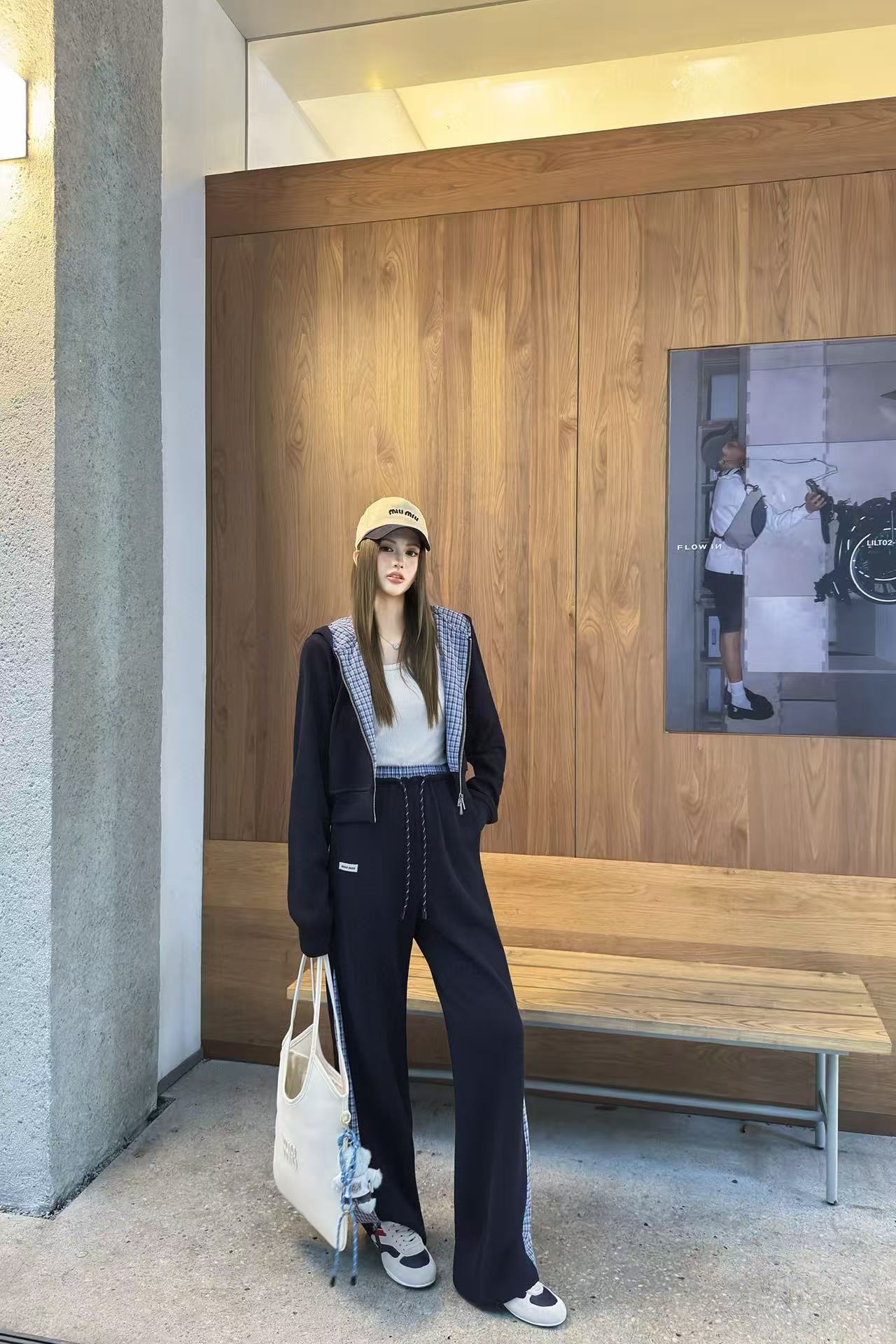 M1UM1U フード付きジャケット + パンツ カジュアル ツーピース スーツ【50％割引+送料無料】