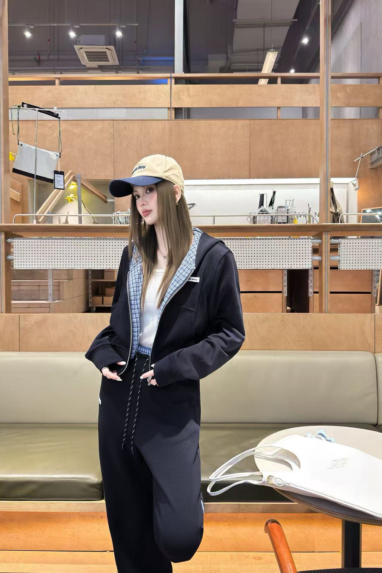 M1UM1U フード付きジャケット + パンツ カジュアル ツーピース スーツ【50％割引+送料無料】