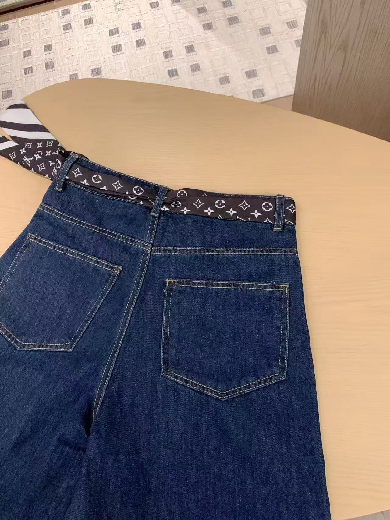 LV レースアップ ストレートレッグ デニムパンツ【50％割引+送料無料】