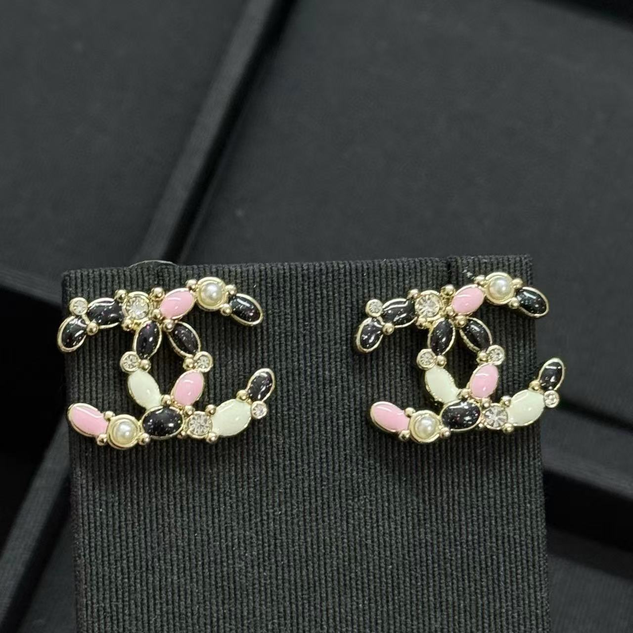 CHANE1 カラフルダブルCイヤリング【50％割引+送料無料】