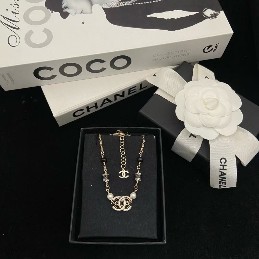 CHANE1 ダブルCパールネックレス【50％割引+送料無料】