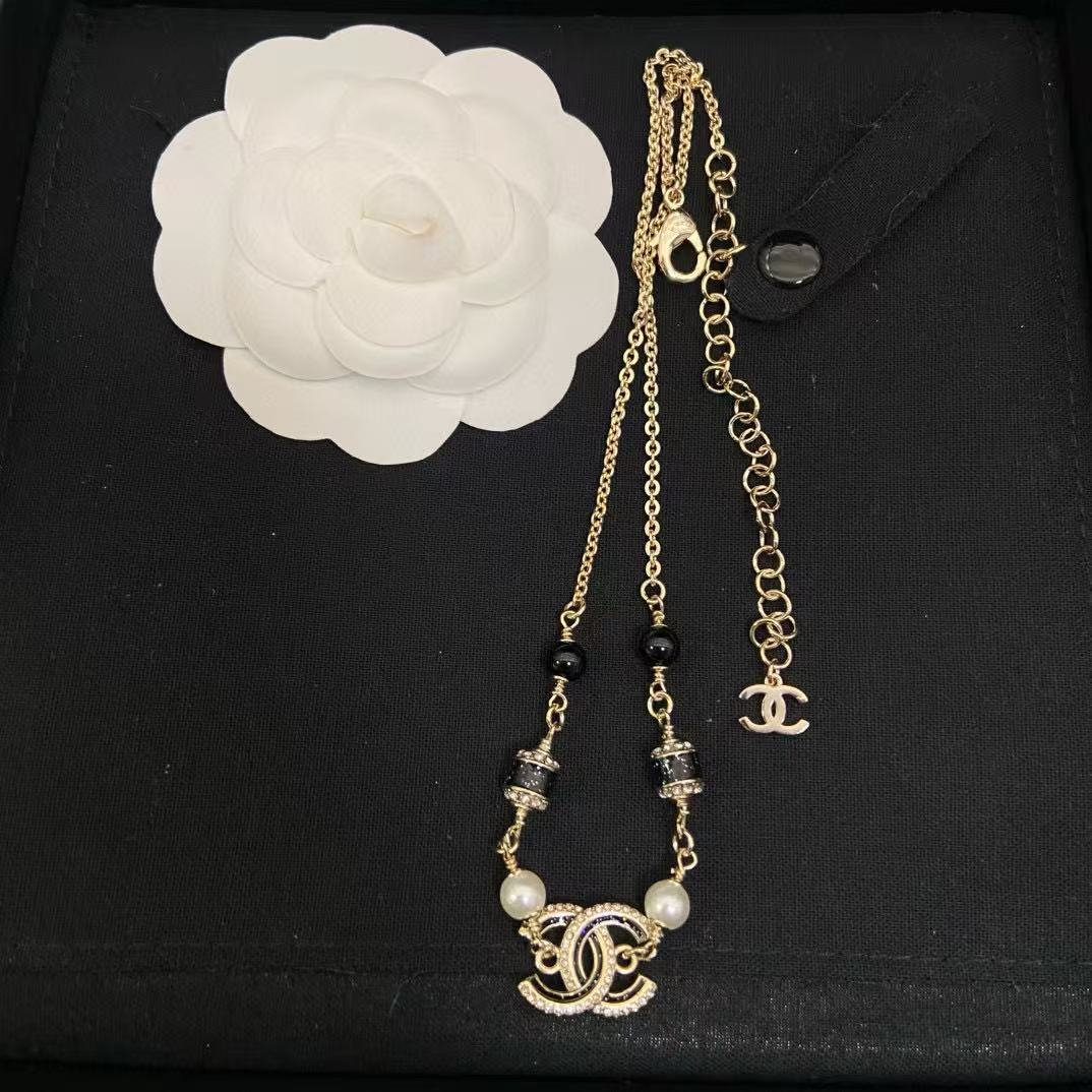 CHANE1 ダブルCパールネックレス【50％割引+送料無料】